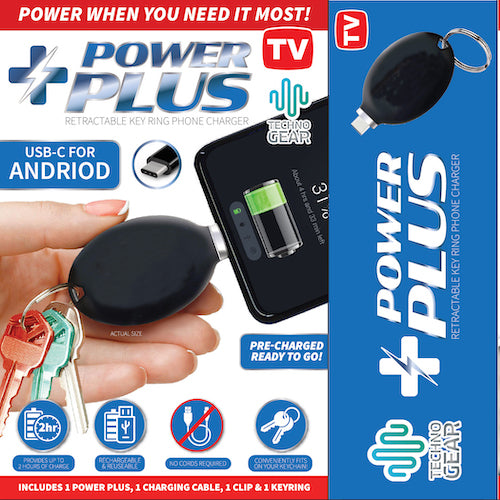 Power Plus Keyring USB C for Android - Dollars and Sense