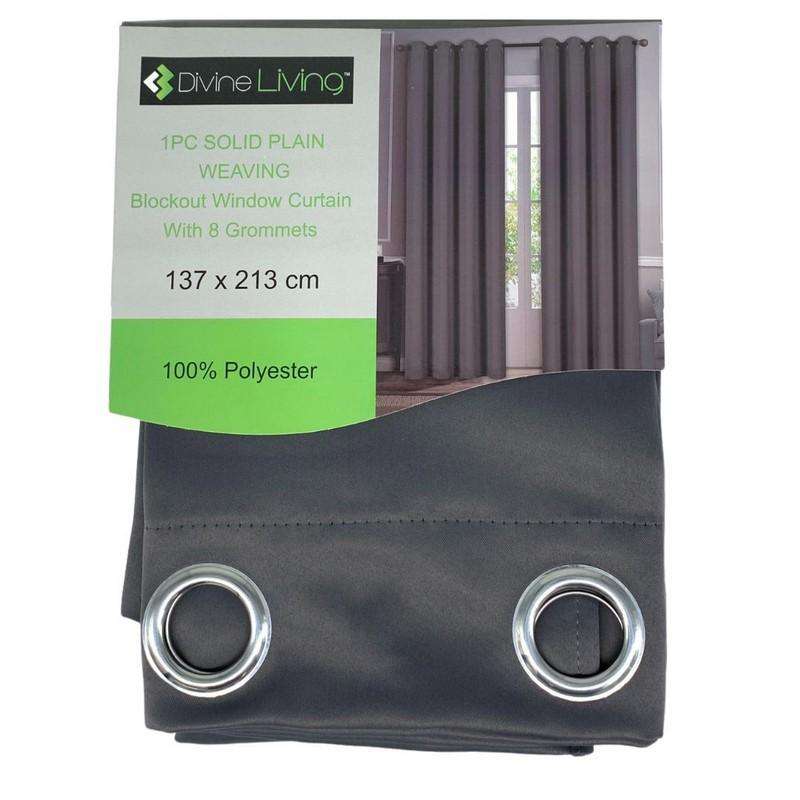 Divine Living Blockout Curtain Dark Grey - Dollars and Sense