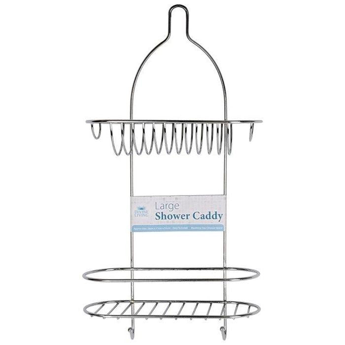 Large Shower Caddy Chrome - 26x11x51cm 1 Piece - Dollars and Sense