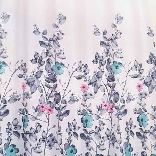 Shower Curtain Linen-Look with C Hooks - Dollars and Sense