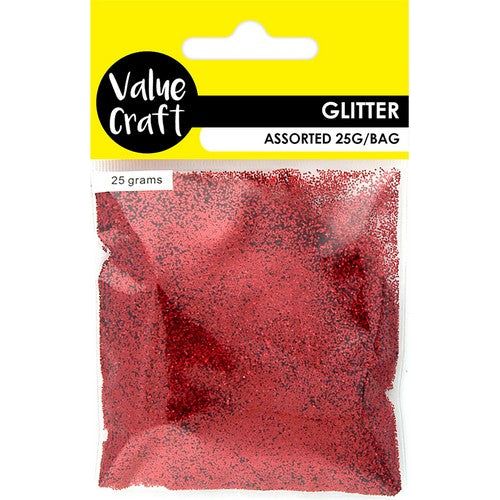 Craft Glitter in Bag Red - Dollars and Sense