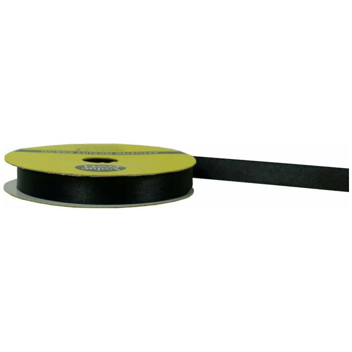 Satin Polyester Ribbon Black - 10mmx10m - Dollars and Sense