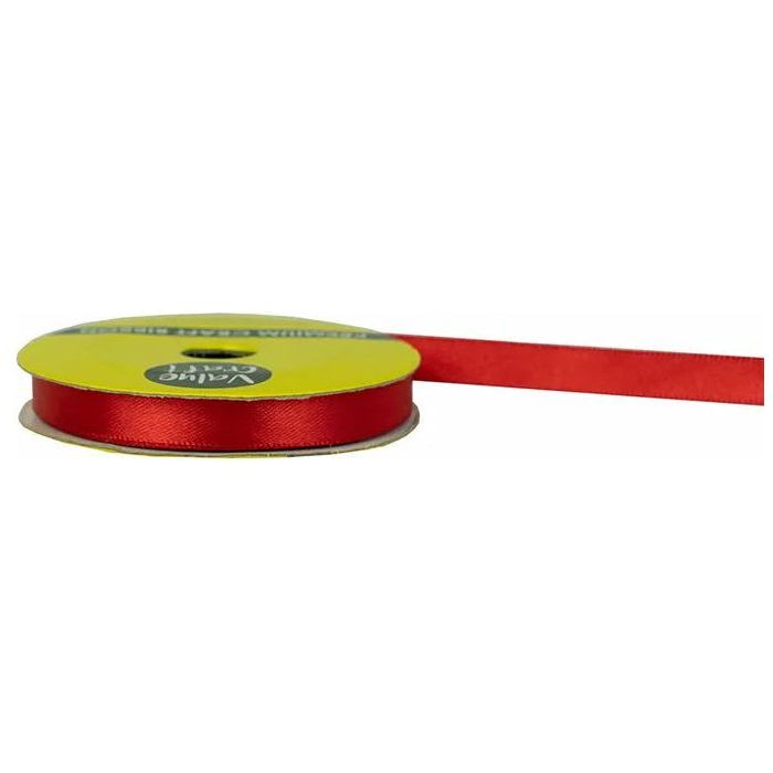 Satin Polyester Ribbon Red - 10mmx10m - Dollars and Sense