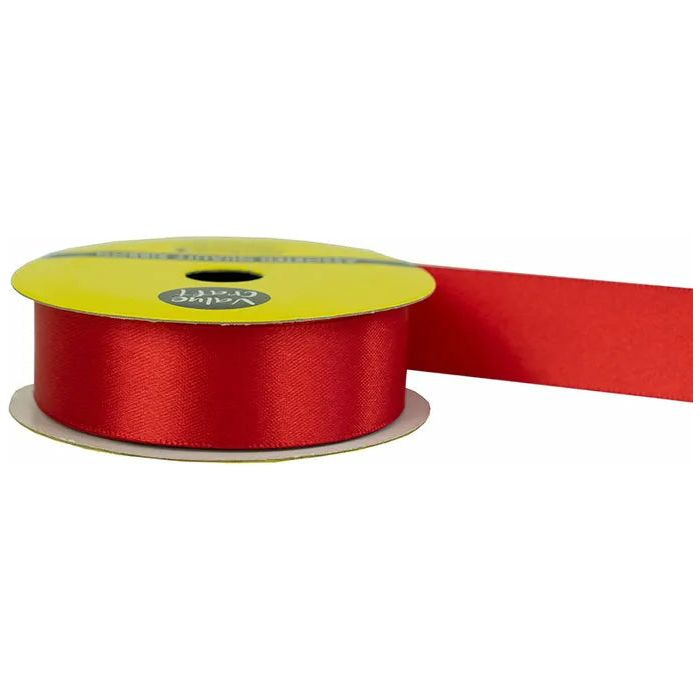 Satin Polyester Ribbon Red - 22mmx3m - Dollars and Sense