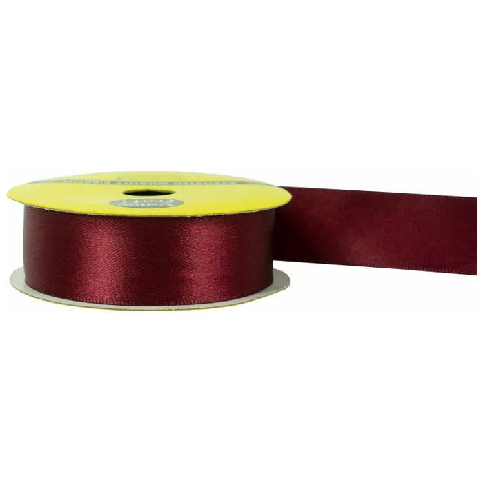 Satin Polyester Ribbon Burgundy - 22mmx3m - Dollars and Sense