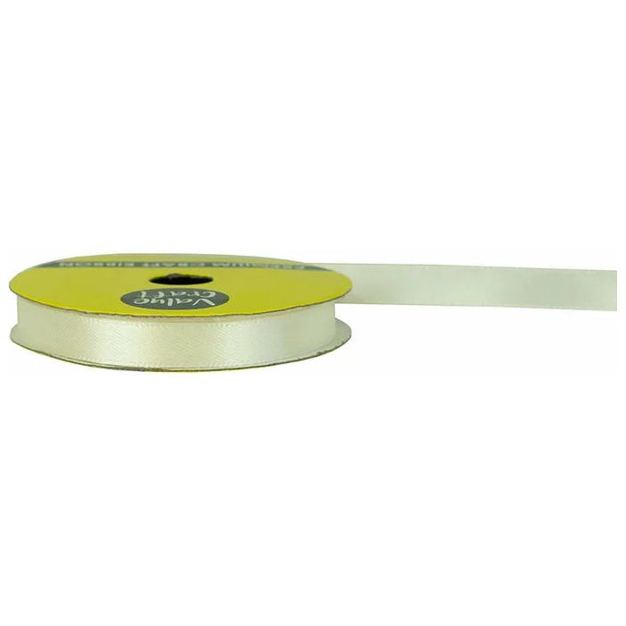 Satin Polyester Ribbon Ivory - 10mmx10m - Dollars and Sense
