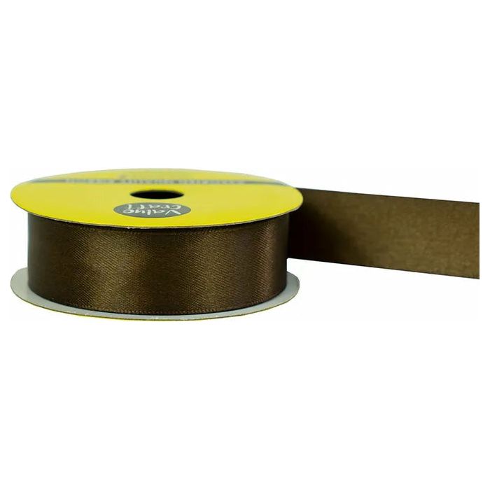 Satin Polyester Ribbon Chocolate - 22mmx3m - Dollars and Sense