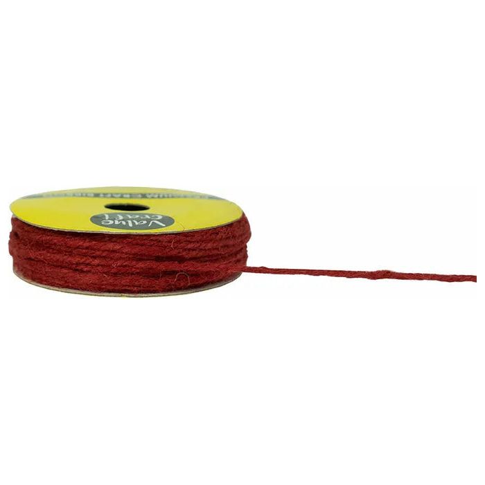 Jute Cord Ribbon Red - 2mmx13m - Dollars and Sense