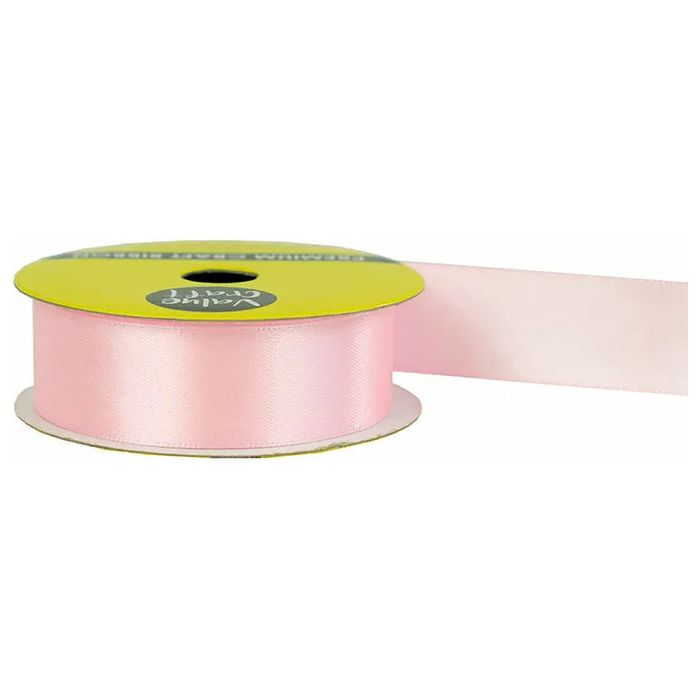 Satin Polyester Ribbon Baby Pink - 22mmx3m - Dollars and Sense