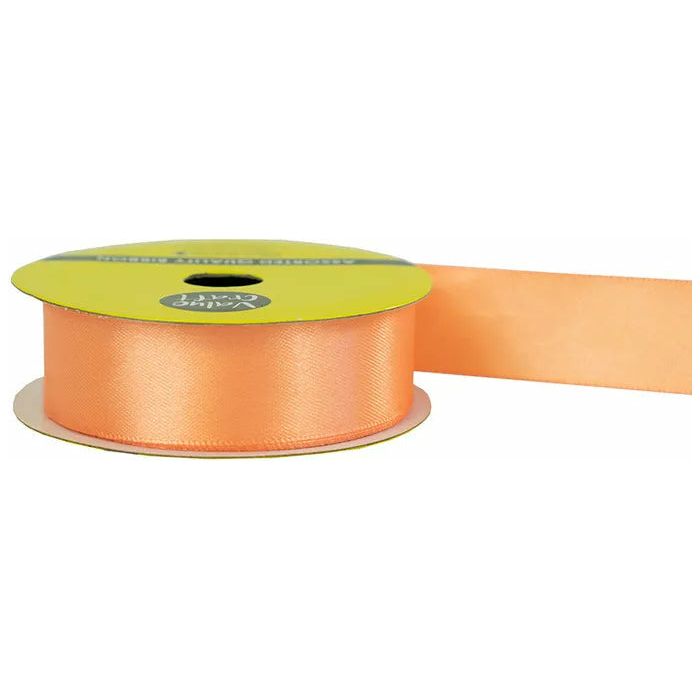 Satin Polyester Ribbon Peach - 22mmx3m - Dollars and Sense