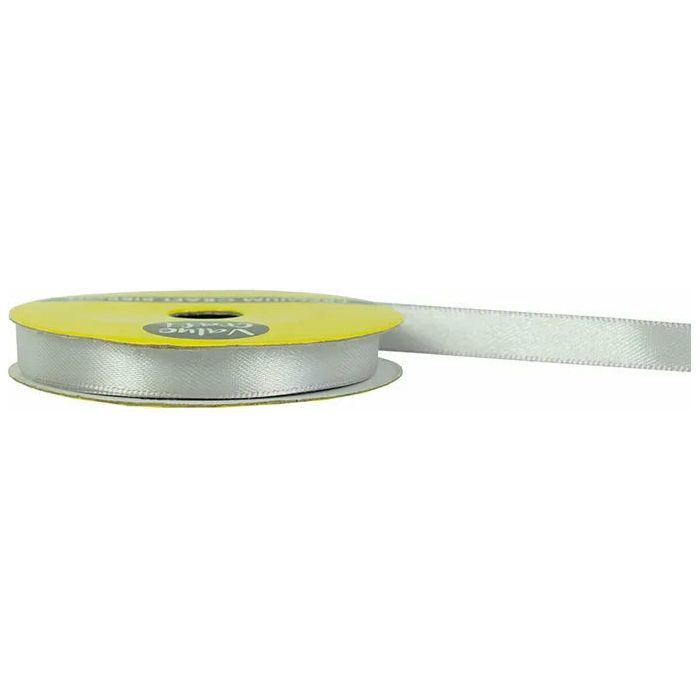 Satin Polyester Ribbon Silver - 10mmx10m - Dollars and Sense