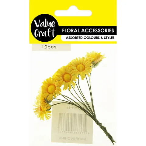 Daisy Flowers Yellow  - 10 Pack - Dollars and Sense