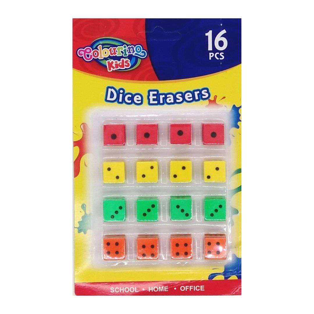 Buy Cheap art & craft online | Novelty Dice Erasers 16PK|  Dollars and Sense cheap and low prices in australia