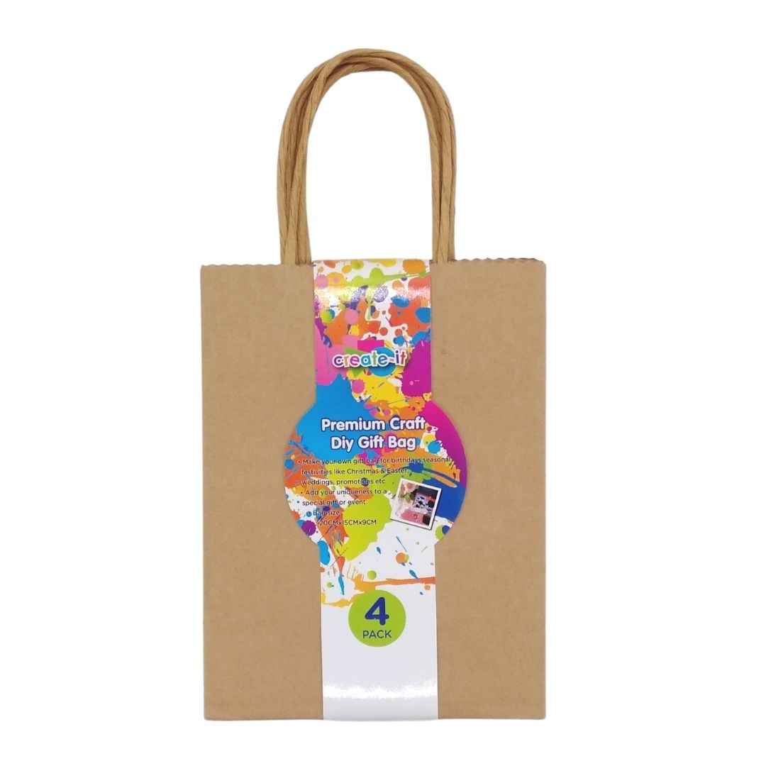 Buy Cheap art & craft online | 4PK Craft DIY Gift Bags 20x15x9cm| Dollars and Sense cheap and low prices in australia