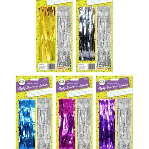 Party Doorway Curtain Metallic Series - 91.4x240cm 1 Piece Assorted - Dollars and Sense
