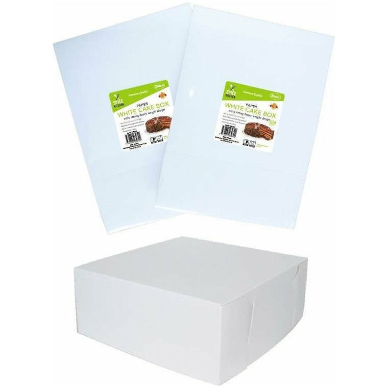 White Cake Box Paper - 2 Pack 25.5cm x 25.5cm x 12.7cm - Dollars and Sense