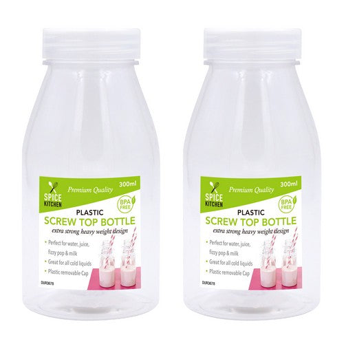 Plastic Screw Top Bottle - 300ml 1 Piece - Dollars and Sense
