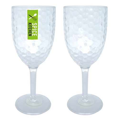 Plastic Ripple Style Wine Glass - 350ml 1 Piece - Dollars and Sense