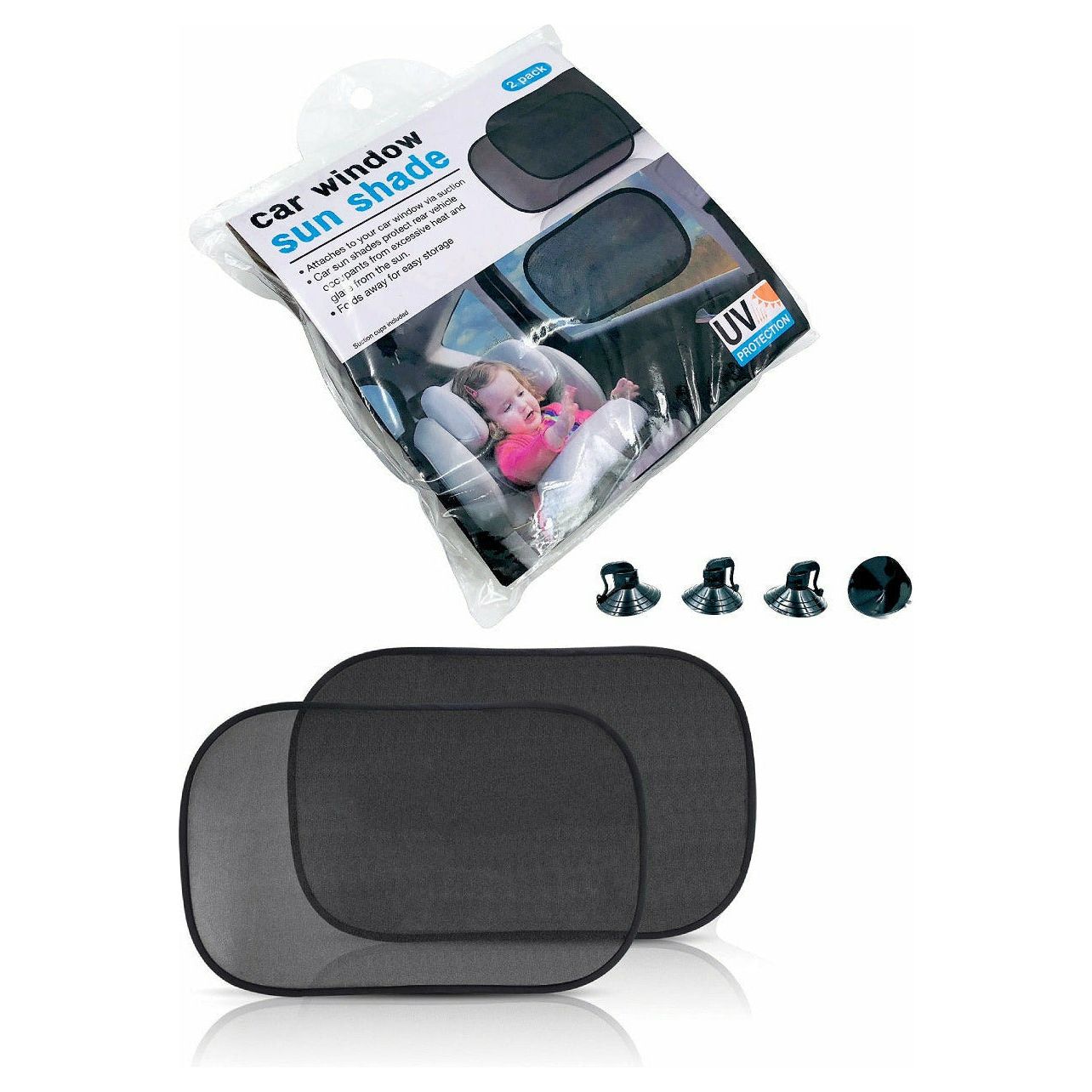 Car Window Sun Shade - 2 Pack 1 Piece - Dollars and Sense