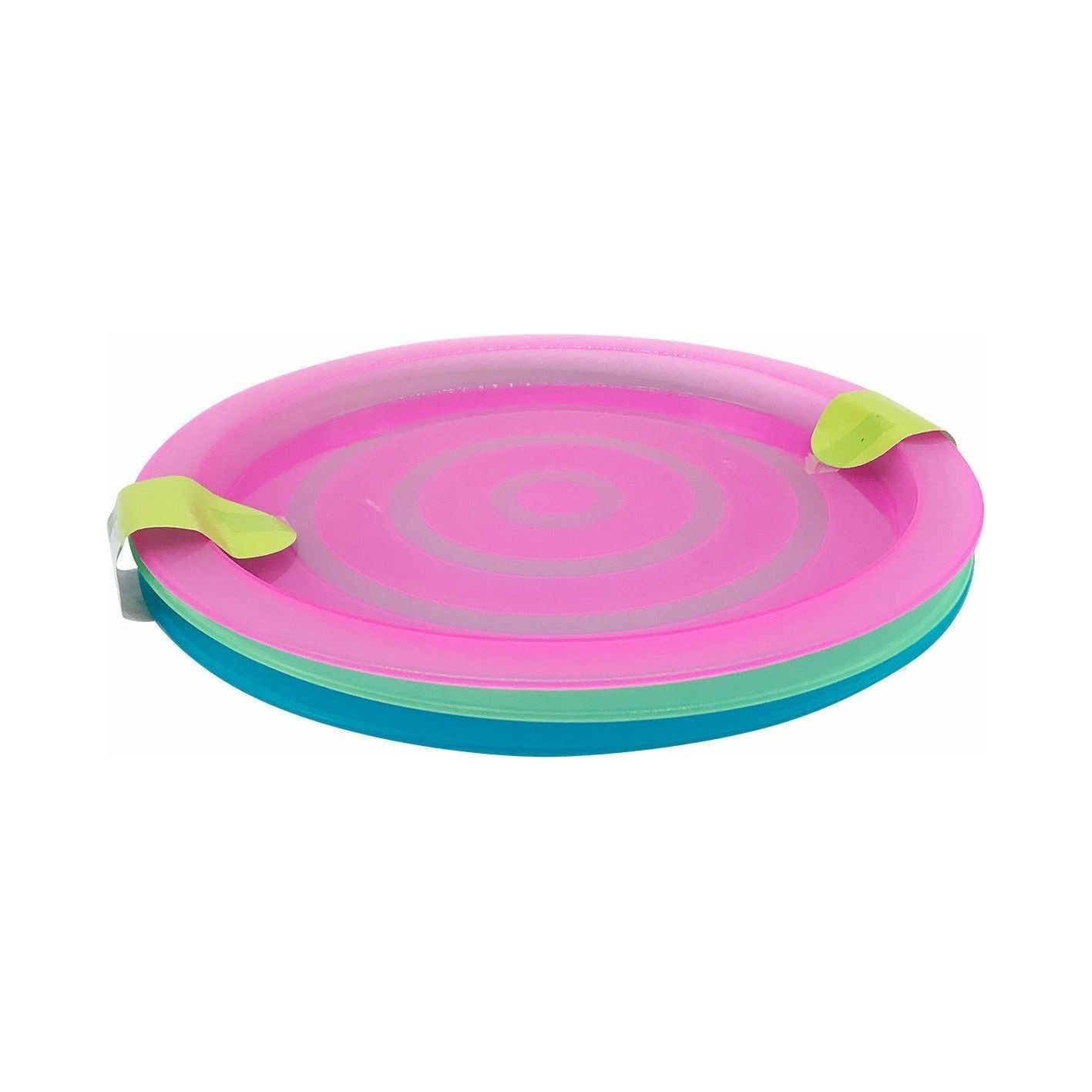 Plastic Reusable Coloured Plates - 3 Pack 1 Piece - Dollars and Sense