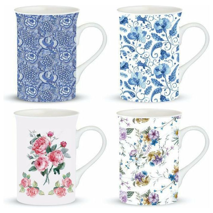 Coffee Mug New Bone Traditional English Floral Series 1 - Assorted Designs - Dollars and Sense