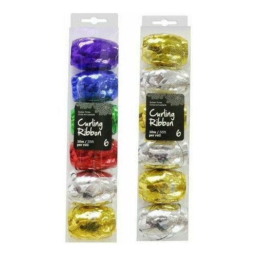 Ribbon Curling Foil - 10m 6 Pack Assorted - Dollars and Sense