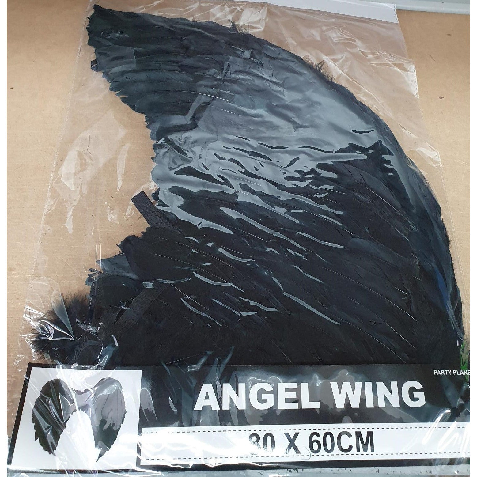 Angel Wings Adults Black 80x60cm - Dollars and Sense