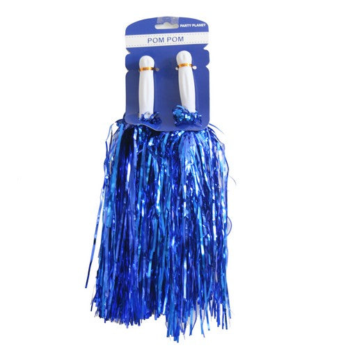 Metallic Pom Pom Blue - 1 Pair - Dollars and Sense