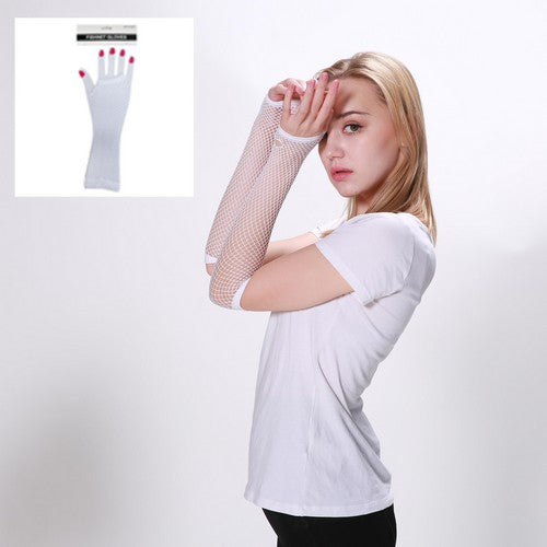 Fishnet Gloves - White - Dollars and Sense