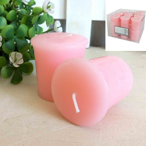 Pink Votive Scented Candle - Sweetpea and Lily Default Title