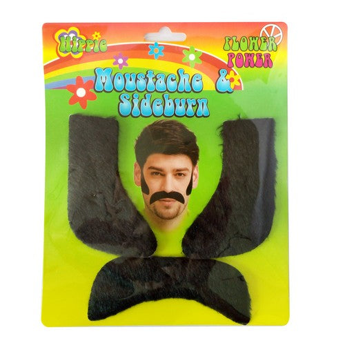 Hippie Moustache and Sideburn - 1 Piece - Dollars and Sense
