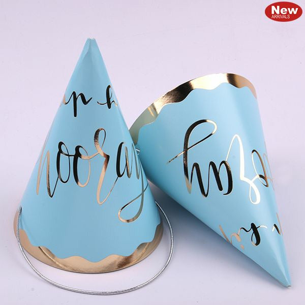 Party Hats Luxe Blue - 4 Pack 1 Piece - Dollars and Sense