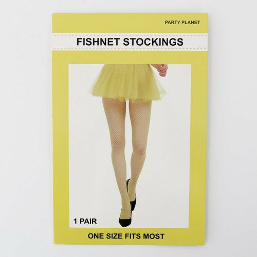 Fishnet Stockings Yellow - 1 Pair - Dollars and Sense
