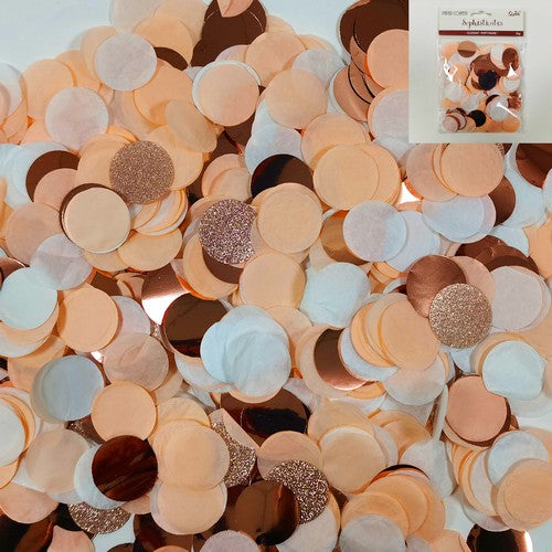 Round Rose Gold Paper Confetti - 20g 1 Piece - Dollars and Sense