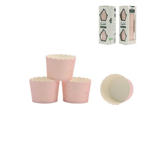 Pink Dotty Baking Cup with Gold Foil - 25 Pack 1 Piece - Dollars and Sense