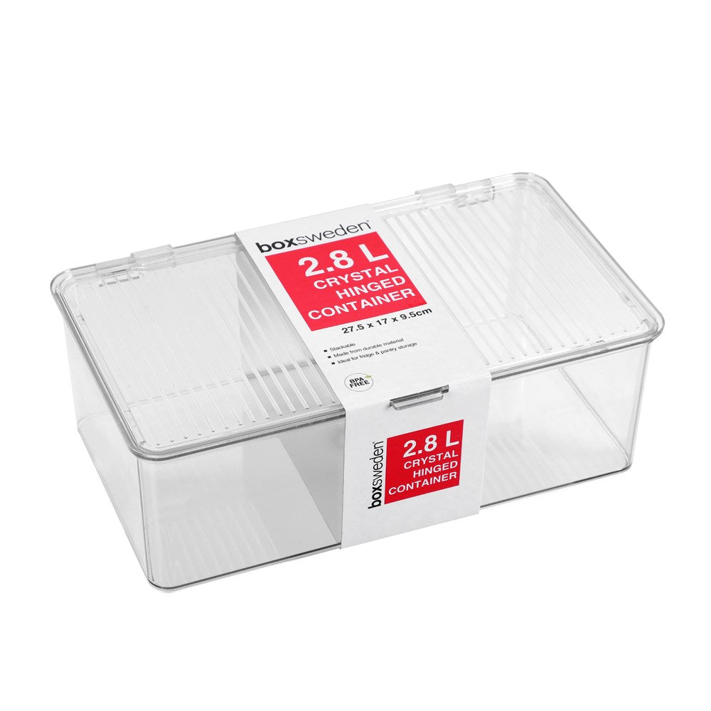 Crystal Hinged Container Medium - Dollars and Sense