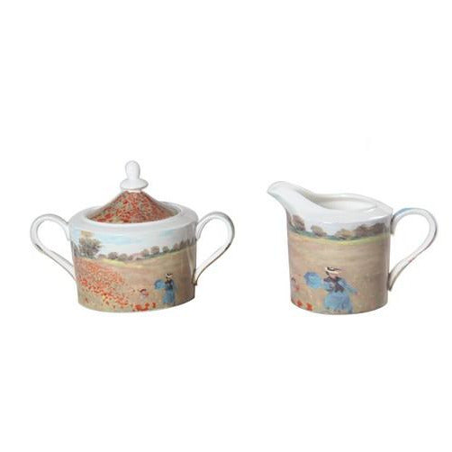 Monet Poppies Porcelain Sugar and Creamer Set Gift Box Default Title