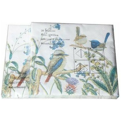 Australian Bird Napkins - 33x33cm 20 Pack - Dollars and Sense