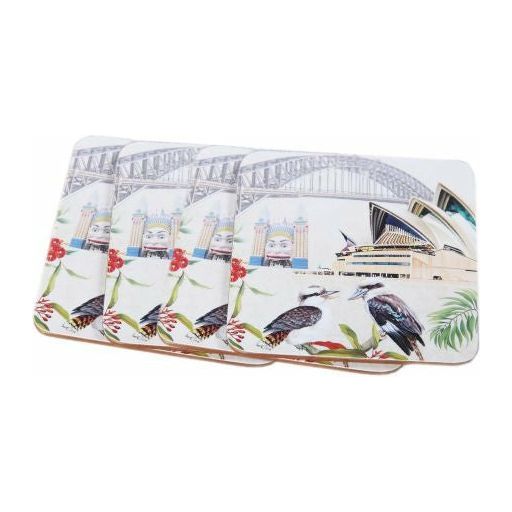 MDF Sydney Coasters - set of 4 Gift Box - Dollars and Sense