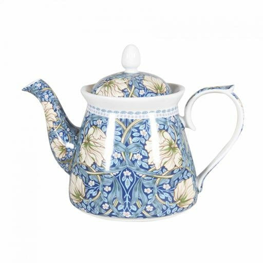 William Morris on Blue Fine Bone China Teapot - 1L Gift Box - Dollars and Sense