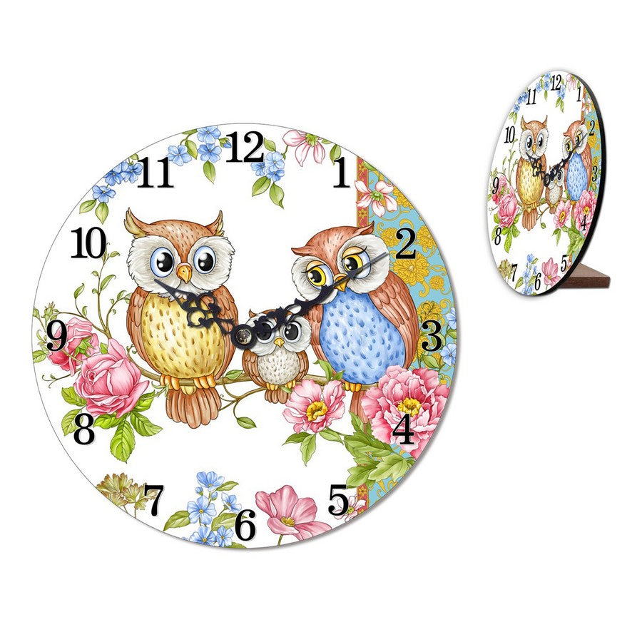 MDF Owls Family Table Clock Gift Box - Dollars and Sense