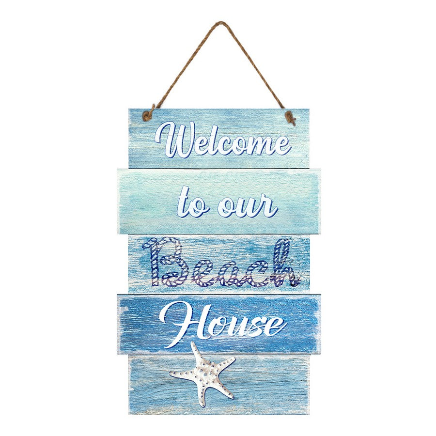 MDF Welcome to Beach Home Wall Hanging Plaque - Dollars and Sense