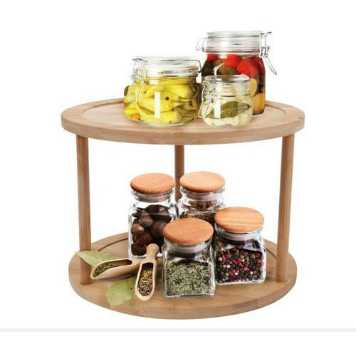 Bamboo Lazy Susan Turntable 25X25X18Cm Default Title