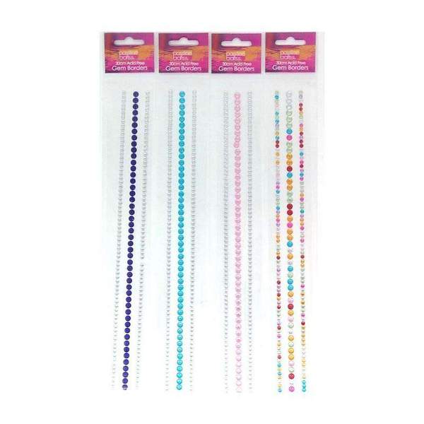 Gem Border Strips Stickers Assorted 30cm - Dollars and Sense