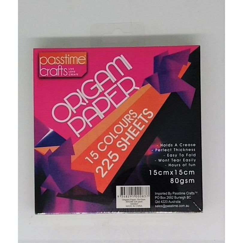Origami Paper 15 Colours 15x15cm 80gm 225Pk - Dollars and Sense