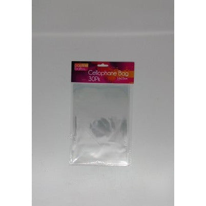 Clear Large Cellophane Bags 16x20cm 30Pk - Dollars and Sense