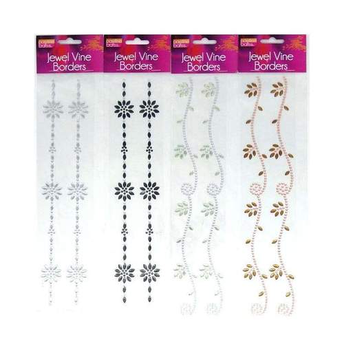 Chrystal Jewel Vine Border Stickers 37cm Assorted - Dollars and Sense