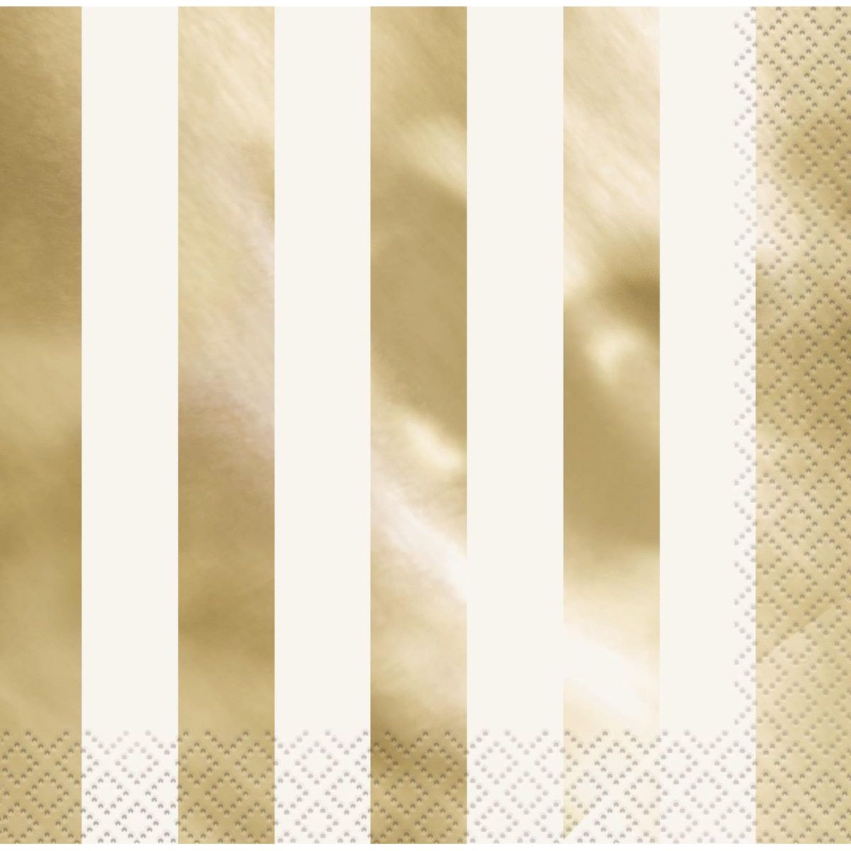 Gold Stripes Foil Stamped Beverage Napkins - Dollars and Sense