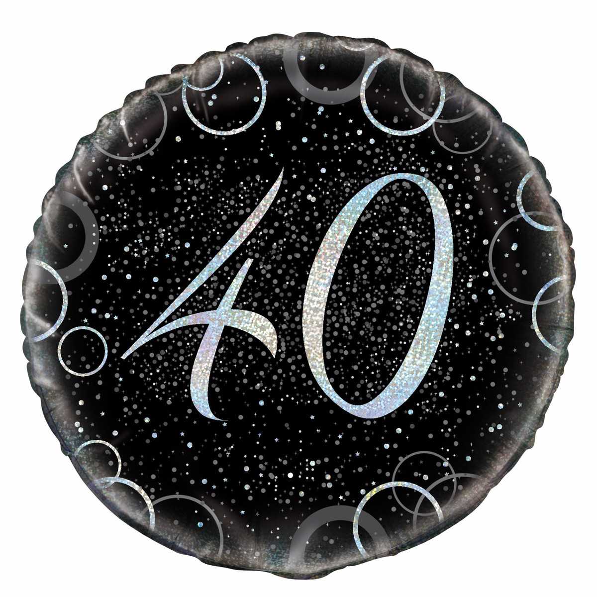 Glitz Silver 40th Birthday Foil Balloon - Dollars and Sense