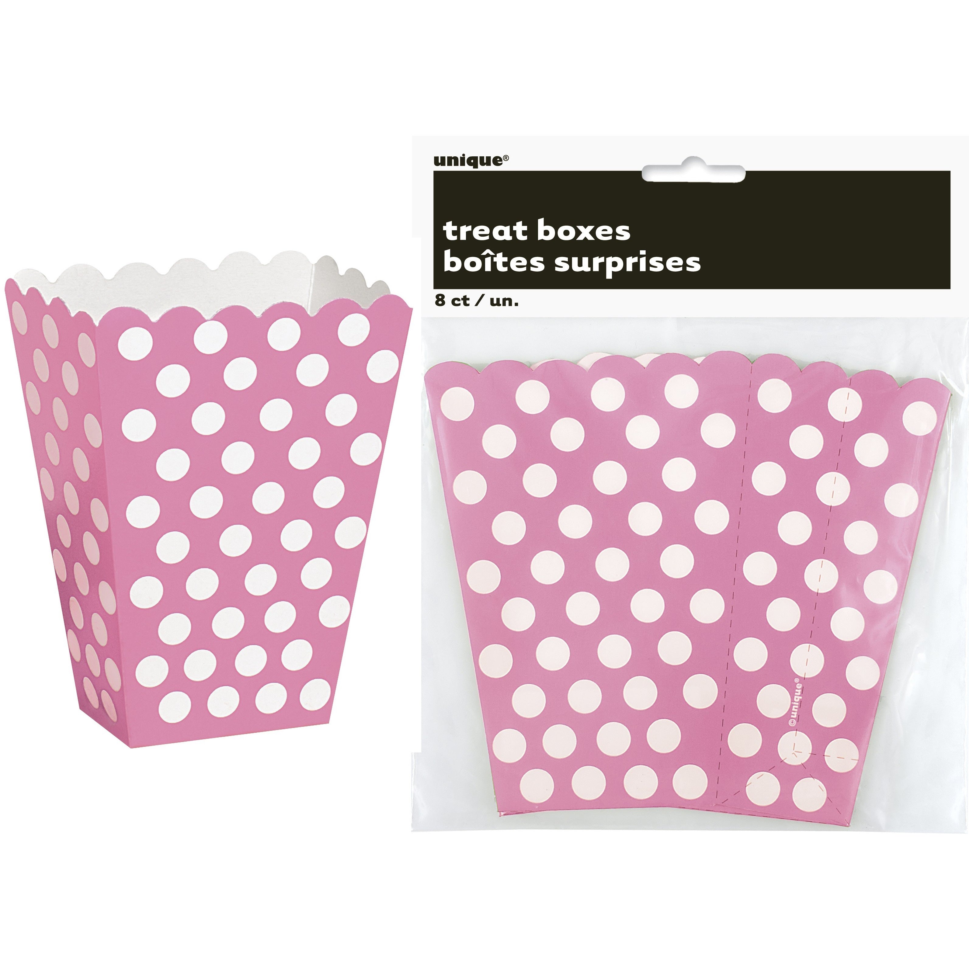 Dots 8 Treat Boxes - Hot Pink - Dollars and Sense